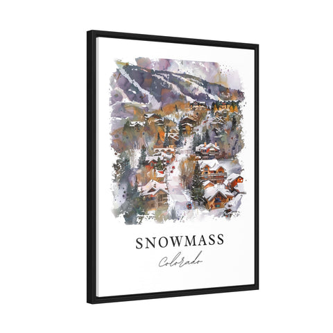 Snowmass Colorado Wall Art, Snowmass Print, Pitkin County Watercolor Art, Snowmass Gift, Travel Print, Travel Poster, Housewarming Gift