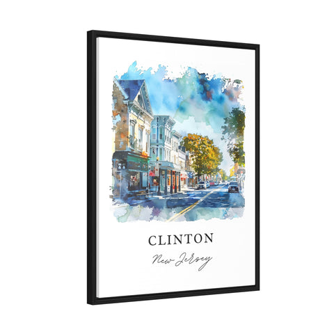 Clinton NJ Wall Art, Clinton Print, Hunterdon County Watercolor, Clinton New Jersey Gift, Travel Print, Travel Poster, Housewarming Gift