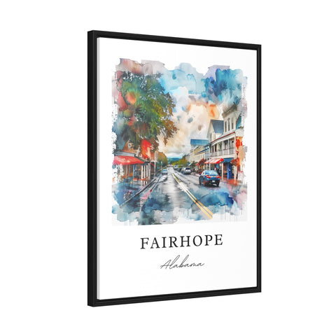 Fairhope AL Wall Art, Fairhope Alabama Print, Mobile Bay AL Watercolor, Baldwin County Gift, Travel Print, Travel Poster, Housewarming Gift