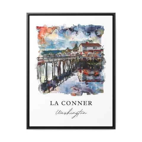 La Conner WA Wall Art, Skagit County Print, La Conner Watercolor, Anacortes Gift, Travel Print, Travel Poster, Housewarming Gift