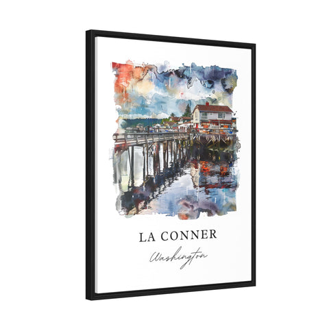 La Conner WA Wall Art, Skagit County Print, La Conner Watercolor, Anacortes Gift, Travel Print, Travel Poster, Housewarming Gift