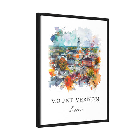 Mount Vernon Iowa Art, Mount Vernon Print, Linn County Watercolor Art, Lisbon Iowa Gift, Travel Print, Travel Poster, Housewarming Gift