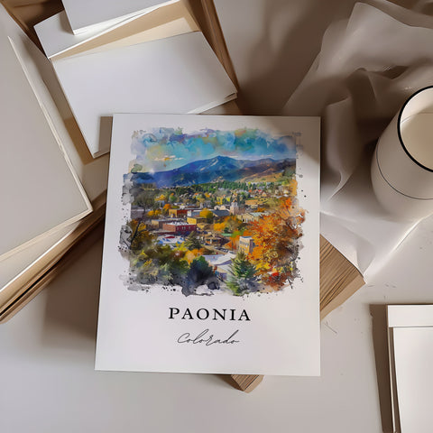 Paonia CO Wall Art, Paonia Colorado Print, Delta County Watercolor Art, Paonia Colorado Gift, Travel Print, Travel Poster, Housewarming Gift