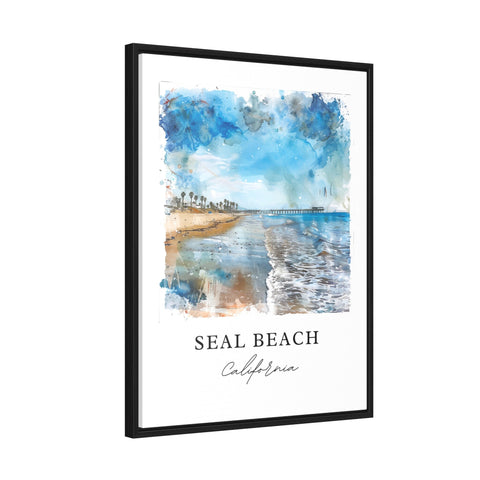 Seal Beach CA Art, Seal Beach Print, Orange County Watercolor, Seal Beach California Gift, Travel Print, Travel Poster, Housewarming Gift