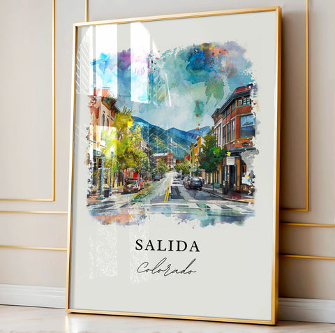 Salida CO Art, Salida Colorado Print, Chaffee County Watercolor Art, Salida Colorado Gift, Travel Print, Travel Poster, Housewarming Gift