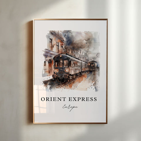 Orient Express Art, Orient Express Print, Orient Express Watercolor Art, Orient Express Gift, Travel Print, Travel Poster, Housewarming Gift