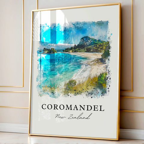 Coromandel Wall Art, Coromandel Print, North Island NZ Watercolor, North Island NZ Gift, Travel Print, Travel Poster, Housewarming Gift