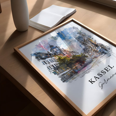 Kassel Wall Art, Kassel Germany Print, Kassel Watercolor Art, Kassel Germany Gift, Travel Print, Travel Poster, Housewarming Gift