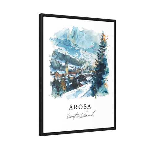 Arosa Switzerland Wall Art, Arosa Print, Switzerland Watercolor Art, Schanfigg Valley Gift, Travel Print, Travel Poster, Housewarming Gift