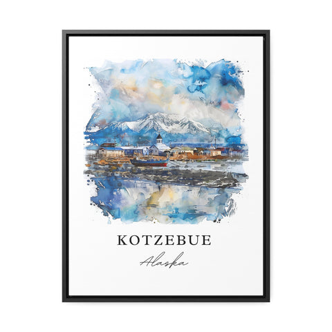 Kotzebue Alaska Wall Art, Kotzebue AK Print, Kotzebue Watercolor Art, Northwest Arctic Gift, Travel Print, Travel Poster, Housewarming Gift