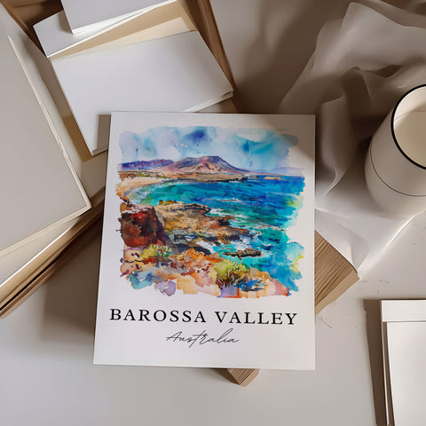 Barossa Valley Wall Art, Barossa Valley Print, Adelaide Watercolor Art, Barossa Valley Gift, Travel Print, Travel Poster, Housewarming Gift