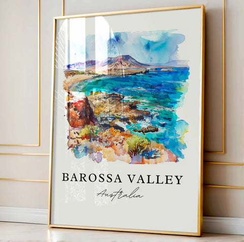 Barossa Valley Wall Art, Barossa Valley Print, Adelaide Watercolor Art, Barossa Valley Gift, Travel Print, Travel Poster, Housewarming Gift