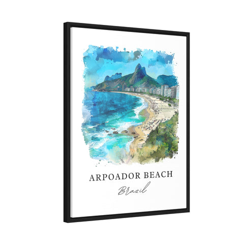 Arpoador Beach Art, Arpoador Brazil Print, Rio Janeiro Watercolor Art, Arpoador Brazil Gift, Travel Print, Travel Poster, Housewarming Gift