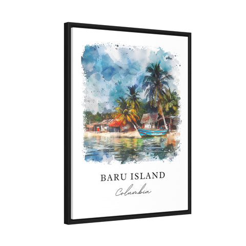 Baru Island Wall Art, Baru Island Colombia Print, Isla Barú Watercolor Art, Cartagena Gift, Travel Print, Travel Poster, Housewarming Gift