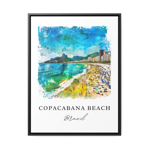 Copacabana Beach Art, Copacabana Beach Print, Copacabana Watercolor Art, Rio de Janeiro Gift, Travel Print, Travel Poster, Housewarming Gift