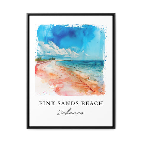 Pink Sands Beach Art, Pink Sands Beach Print, Pink Sands Artwork, Isla Harbour Bahamas Gift, Travel Print, Travel Poster, Housewarming Gift