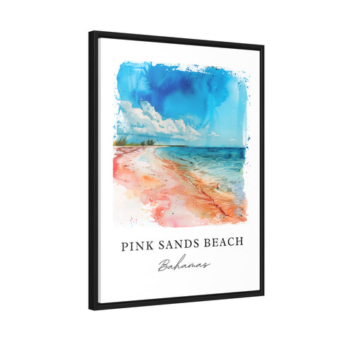 Pink Sands Beach Art, Pink Sands Beach Print, Pink Sands Artwork, Isla Harbour Bahamas Gift, Travel Print, Travel Poster, Housewarming Gift