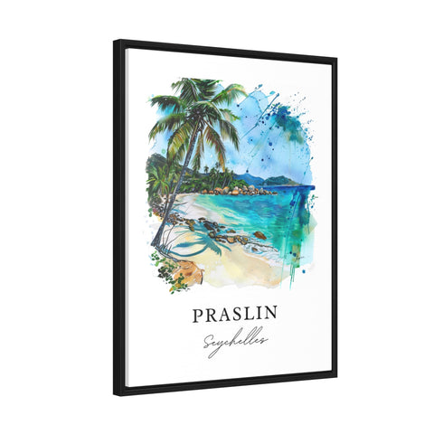 Praslin Seychelles Art, Praslin Print, Seychelles Watercolor Art, Seychelles Beach Gift, Travel Print, Travel Poster, Housewarming Gift