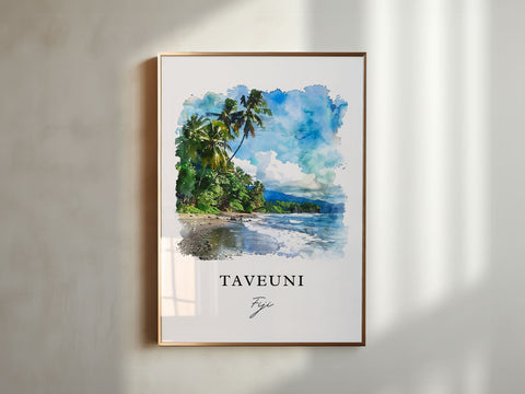 Taveuni Fiji Wall Art, Taveuni Island Print, Taveuni Watercolor Art, Taveuni Fiji Gift, Travel Print, Travel Poster, Housewarming Gift