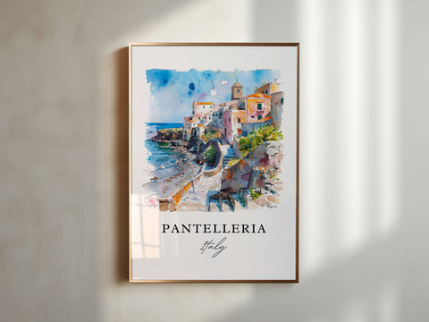 Pantelleria Italy Art, Sicily Print, Pantelleria Watercolor Art, Pantelleria Italy Gift, Travel Print, Travel Poster, Housewarming Gift