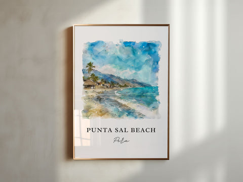 Punta Sal Peru Art, Punta Sal Beach Print, Tumbes Peru Watercolor Art, Tumbes Peru Gift, Travel Print, Travel Poster, Housewarming Gift