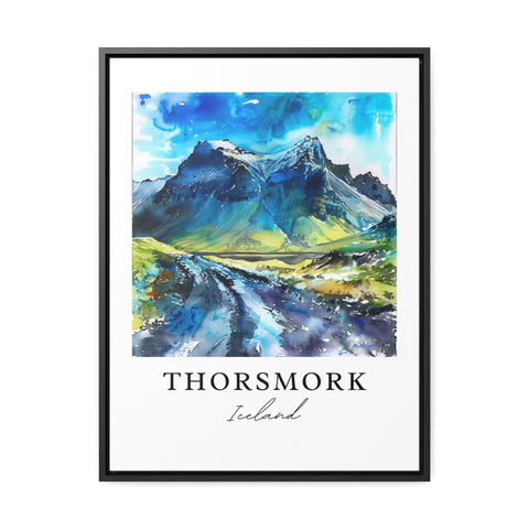 Thorsmork Iceland Art, Thorsmork Print, Iceland Glaciers Watercolor Art, Thorsmork Gift, Travel Print, Travel Poster, Housewarming Gift