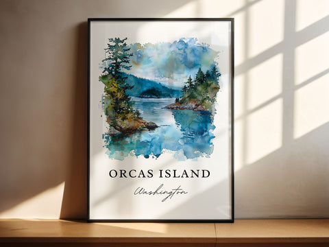 Orcas Island WA Art, Orcas Island Print, Orcas Island Watercolor Art, San Juan Islands Gift, Travel Print, Travel Poster, Housewarming Gift