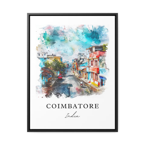 Coimbatore India Wall Art, Tamil Nadu Print, Coimbatore Watercolor Art, Peelamedu India Gift, Travel Print, Travel Poster, Housewarming Gift