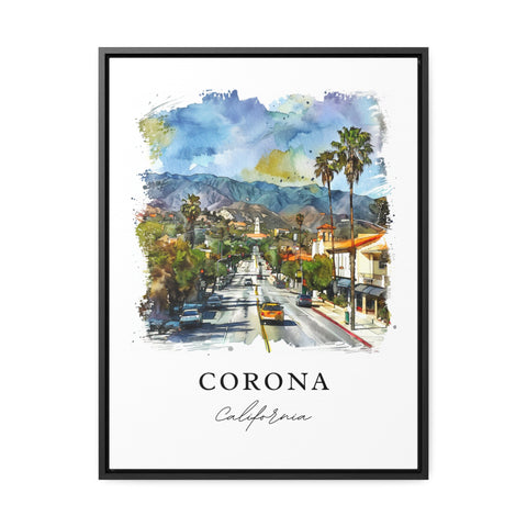 Corona California Art, Corona Print, Riverside CA Watercolor Art, Corona California Gift, Travel Print, Travel Poster, Housewarming Gift