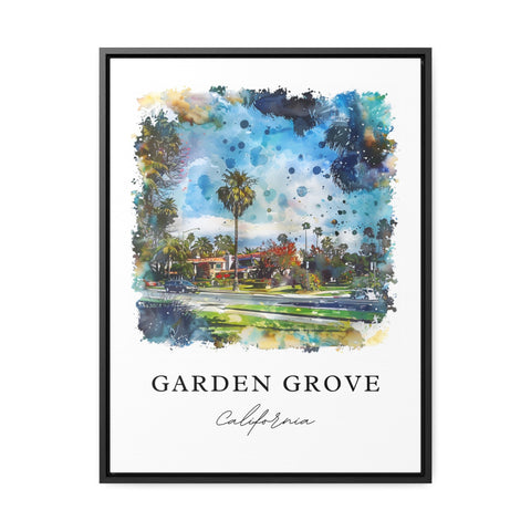 Garden Grove CA Art, Garden Grove Print, Orange County Watercolor Art, Orange Grove Gift, Travel Print, Travel Poster, Housewarming Gift