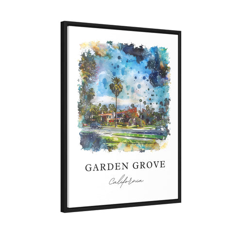 Garden Grove CA Art, Garden Grove Print, Orange County Watercolor Art, Orange Grove Gift, Travel Print, Travel Poster, Housewarming Gift