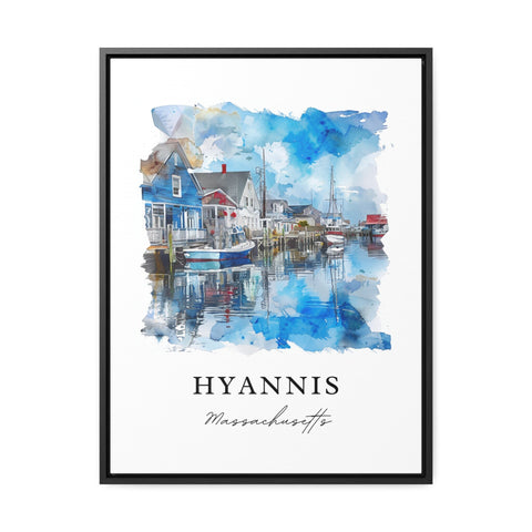 Hyannis MA Wall Art, Hyannis Massachusetts Print, Hyannis Watercolor Art, Cape Cod Gift, Travel Print, Travel Poster, Housewarming Gift