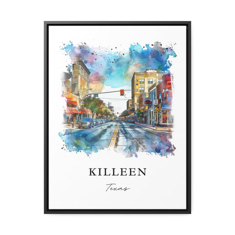 Killeen TX Wall Art, Killeen Texas Print, Killeen Watercolor Art, Bell County TX Gift, Travel Print, Travel Poster, Housewarming Gift