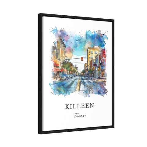 Killeen TX Wall Art, Killeen Texas Print, Killeen Watercolor Art, Bell County TX Gift, Travel Print, Travel Poster, Housewarming Gift