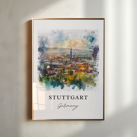 Stuttgart Germany Art, Stadtkreis Print, Stuttgart Watercolor Art, Stuttgart Germany Gift, Travel Print, Travel Poster, Housewarming Gift