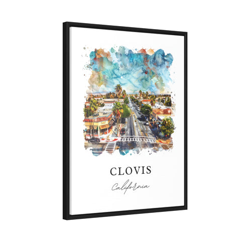 Clovis California Art, Clovis CA Print, Clovis Watercolor Art, Fresno County Cali Gift, Travel Print, Travel Poster, Housewarming Gift