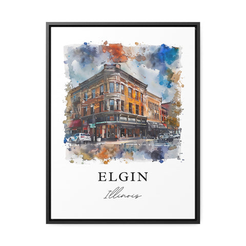 Elgin Illinois Wall Art, Elgin Print, Elgin Watercolor Art, Cook County Illinois Gift, Travel Print, Travel Poster, Housewarming Gift