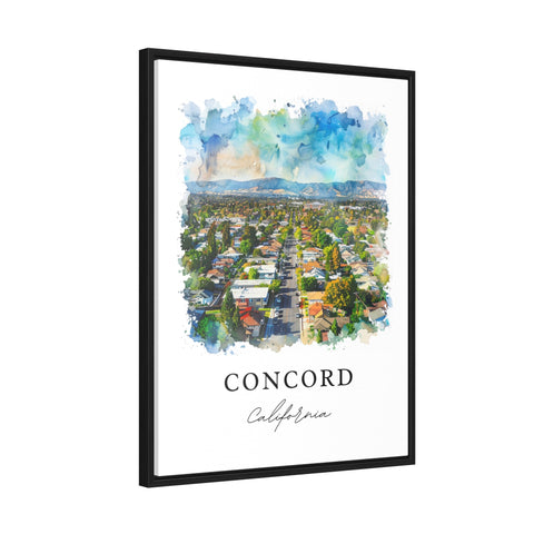 Concord California Art, Concord CA Print, Concord Watercolor Art, Concord Cali Gift, Travel Print, Travel Poster, Housewarming Gift