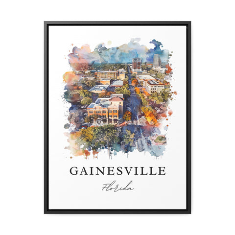 Gainesville FL Wall Art, Gainesville Print, Gainesville Watercolor Art, Univ of Florida Gift, Travel Print, Travel Poster, Housewarming Gift