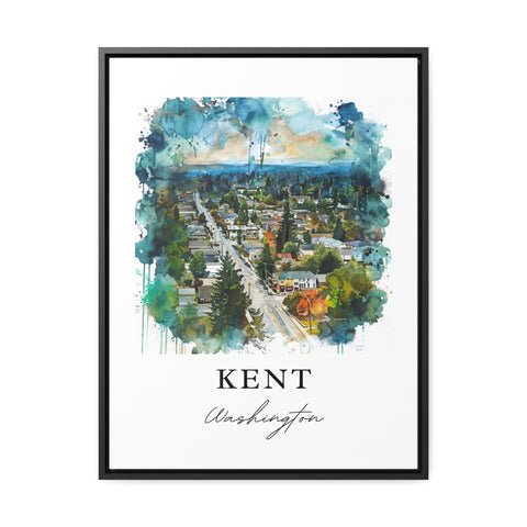 Kent Washington Wall Art, Kent Print, Kent Watercolor Art, King County Washington Gift, Travel Print, Travel Poster, Housewarming Gift