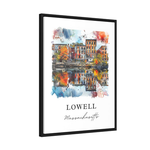 Lowell MA Wall Art, Lowell Print, Lowell Watercolor Art, Cambridge MA Gift, Travel Print, Travel Poster, Housewarming Gift