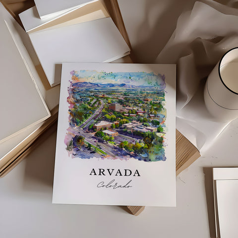 Arvada Colorado Art, Arvada Print, Arvada Watercolor Art, Jefferson County Colorado Gift, Travel Print, Travel Poster, Housewarming Gift