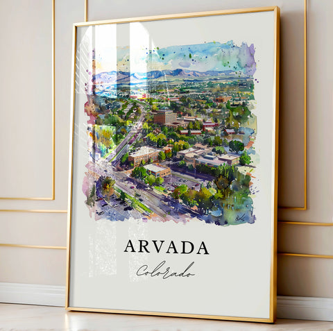 Arvada Colorado Art, Arvada Print, Arvada Watercolor Art, Jefferson County Colorado Gift, Travel Print, Travel Poster, Housewarming Gift