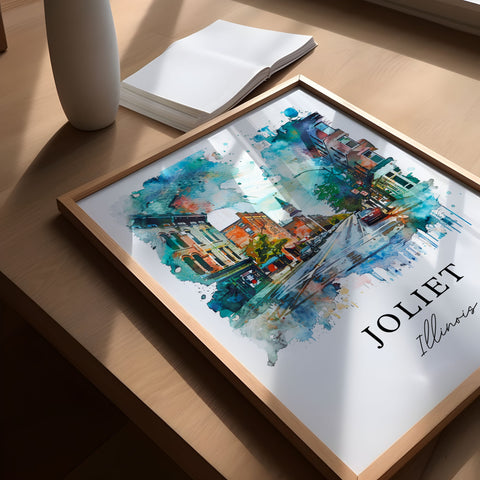 Joliet Illinois Wall Art, Joliet Print, Joliet Watercolor Art, Will County IL Gift, Travel Print, Travel Poster, Housewarming Gift