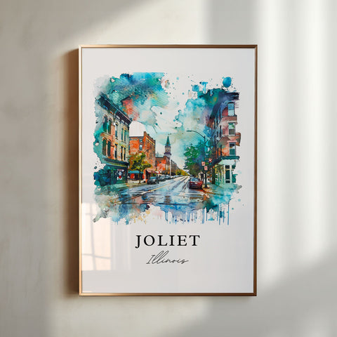 Joliet Illinois Wall Art, Joliet Print, Joliet Watercolor Art, Will County IL Gift, Travel Print, Travel Poster, Housewarming Gift