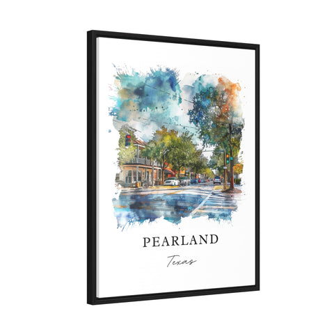 Pearland TX Wall Art, Pearland Texas Print, Pearland Watercolor Art, Brazoria County Gift, Travel Print, Travel Poster, Housewarming Gift