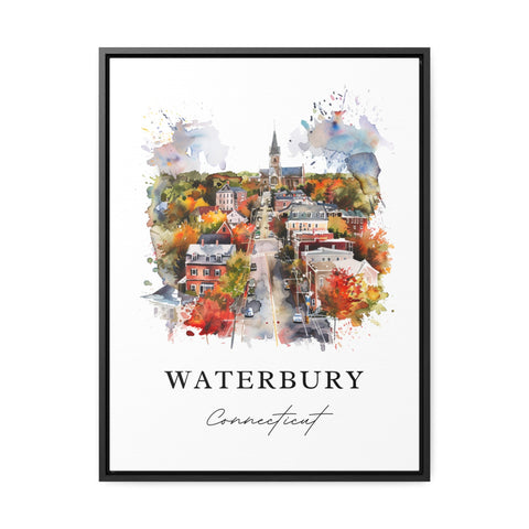 Waterbury CT Wall Art, Waterbury Print, Waterbury Watercolor Art, Waterbury Connecticut Gift, Travel Print, Travel Poster, Housewarming Gift