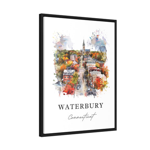 Waterbury CT Wall Art, Waterbury Print, Waterbury Watercolor Art, Waterbury Connecticut Gift, Travel Print, Travel Poster, Housewarming Gift