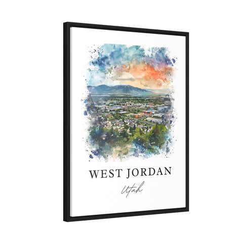 West Jordan UT Art, West Jordan Print, Salt Lake City Watercolor Art, West Jordan Gift, Travel Print, Travel Poster, Housewarming Gift