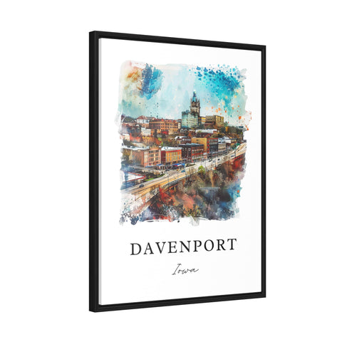 Davenport Iowa Art, Davenport Print, Davenport Watercolor Art, Davenport IA Gift, Travel Print, Travel Poster, Housewarming Gift